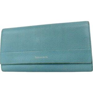 522173AY (L2) Tiffany & Co. Wallet Long Blue Leather